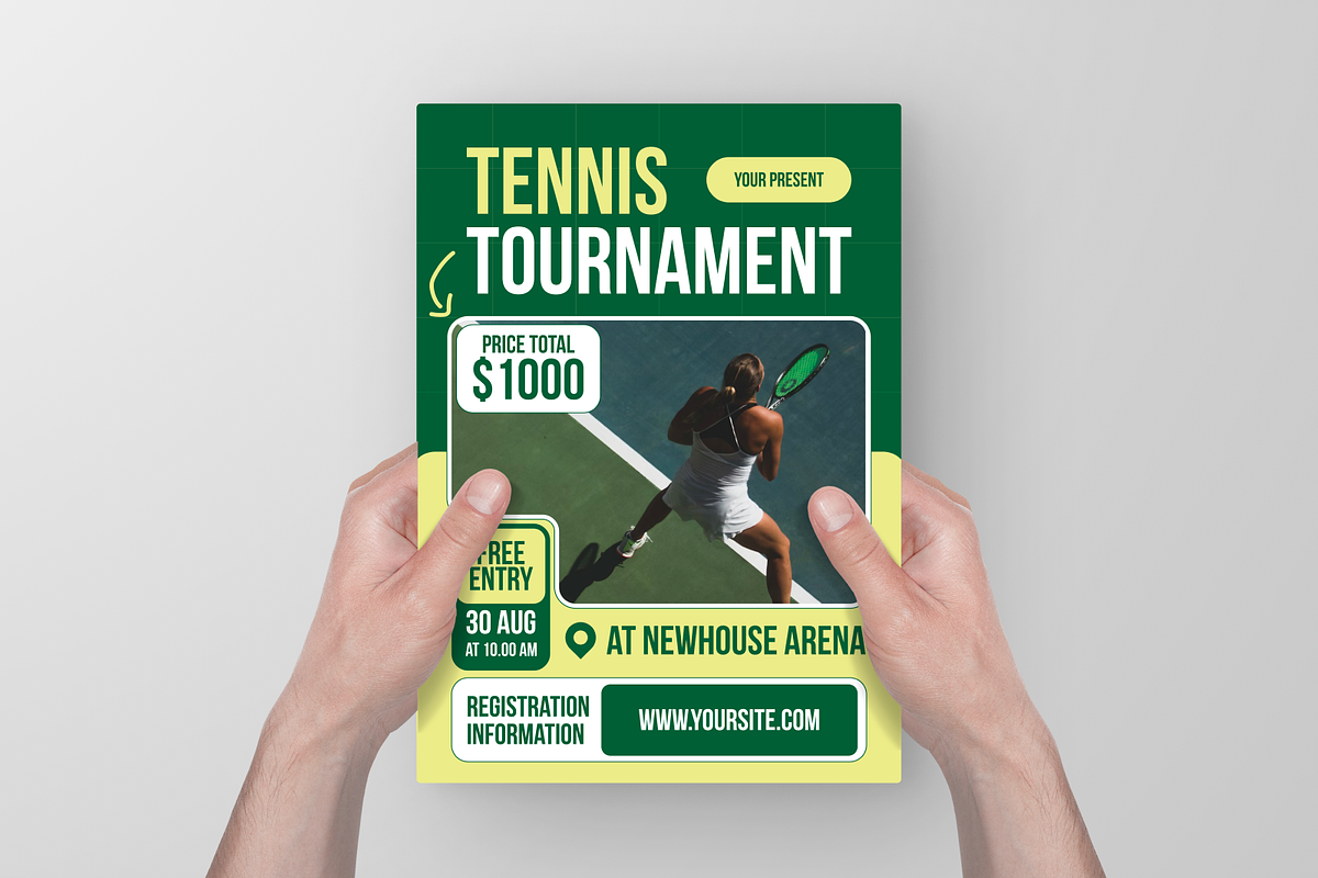 Tennis Tournament Flyer, a Flyer Template by Annora Studio (Photo 2 of 6)