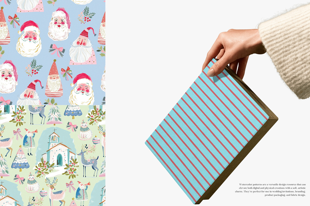 pastel Christmas seamless patterns, a Pattern Graphic by Patishop Art (Photo 10 of 10)