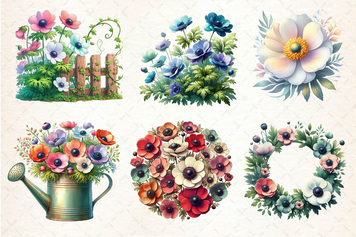 Anemone Flower Bloom Clipart, an Illustration by Dream Creation (Photo 5 of 6)