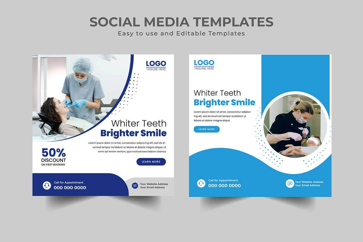 Dentist Social Media Post Template, a Social Media Template by Designgrove