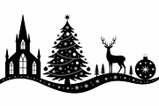 Christmas silhouette illustration, an Illustration by Amazin_art (Thumbnail 6 of 21)