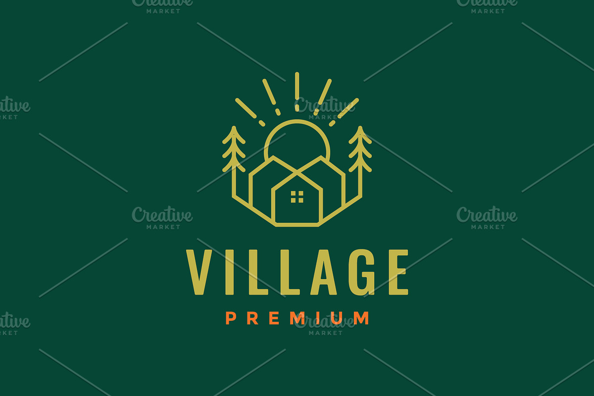 home village rural tree forest  logo, a Branding & Logo Template by devastd