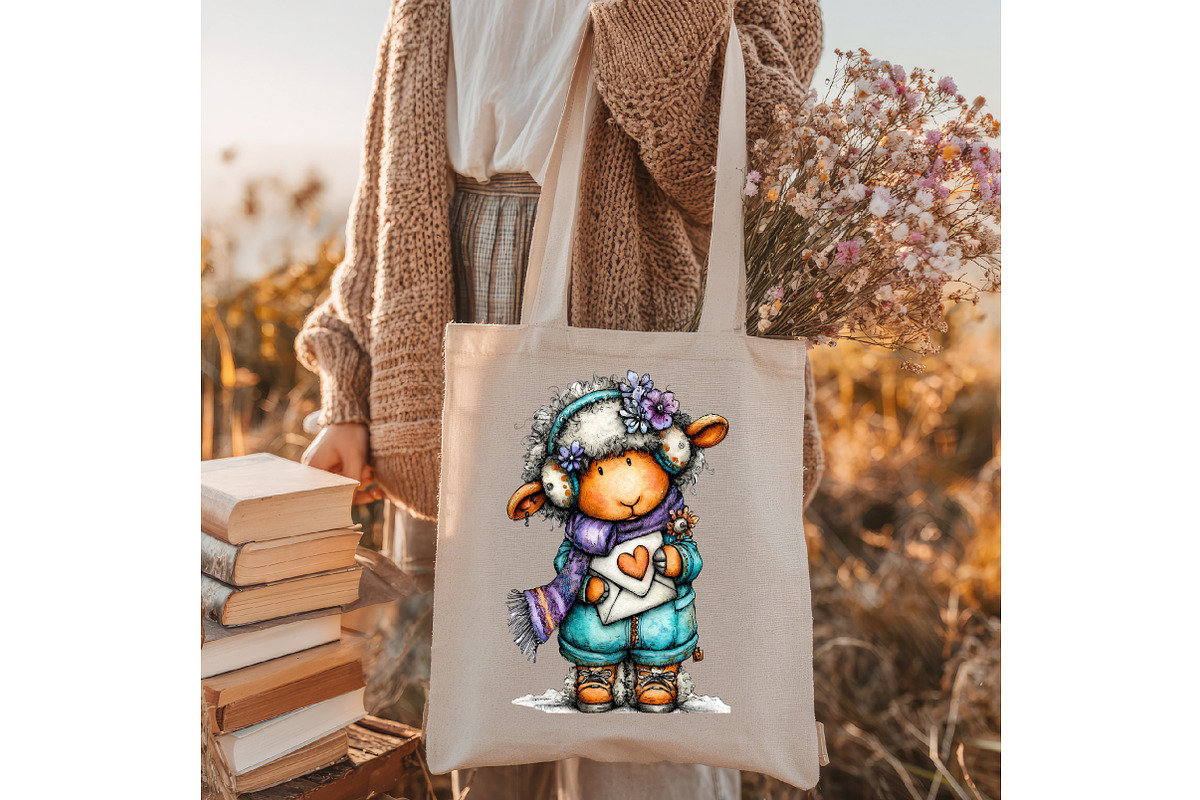 Funny Valentine Sheep Clipart, an Illustration by SinaCreation (Photo 10 of 11)