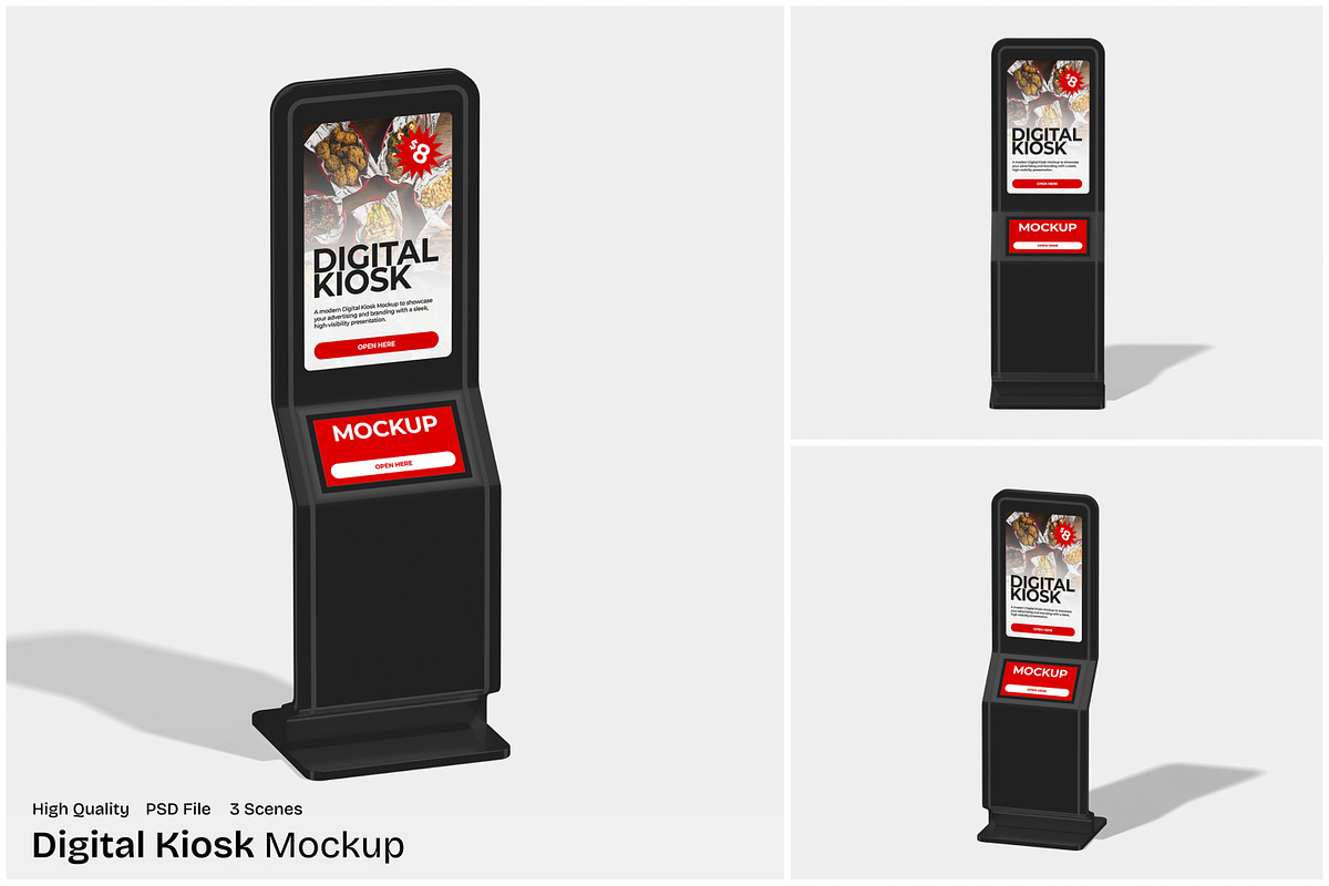Digital Kiosk Mockup, an Advertising Mockup by Unerispace (Photo 1 of 5)
