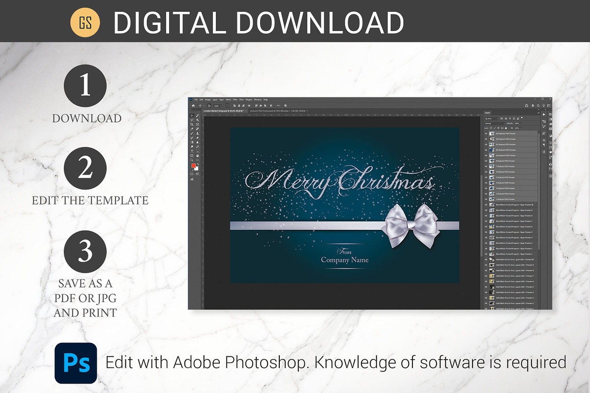 Merry Christmas Greeting Postcard PS, a Card Template by Godserv Designs (Photo 13 of 15)