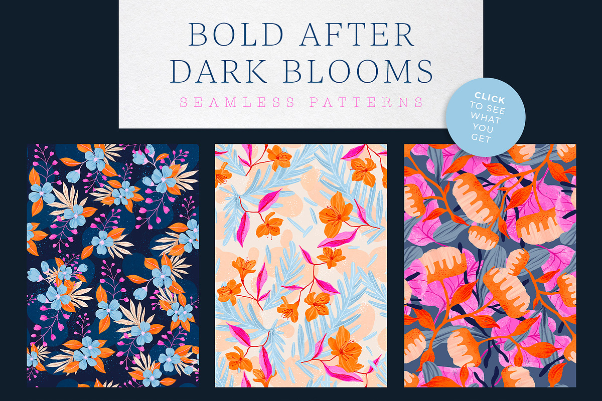 Bold After Dark Blooms Patterns, a Decorative Illustration by Ramona Schratt (Photo 11 of 11)