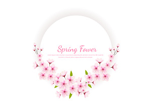 Vector Cherry Blossom Frame