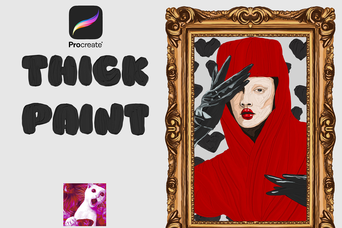 Thick paint Procreate brushes, a Brush Add-On by TheWhiteCatLab (Photo 1 of 21)