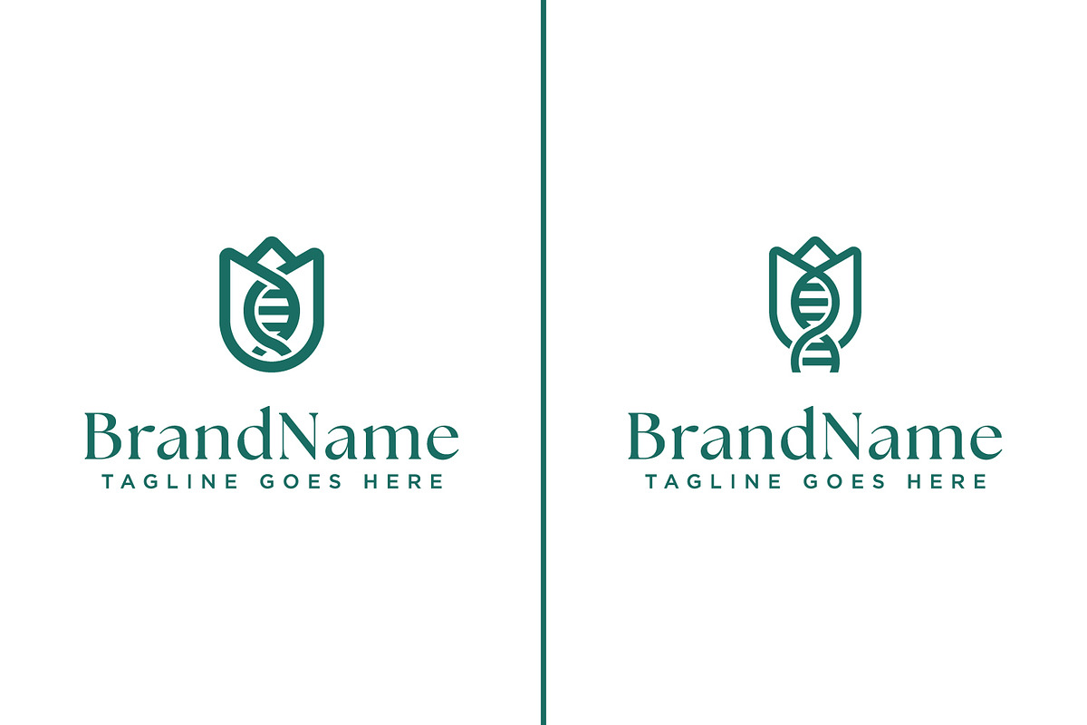Tulip Flower and DNA Logo Set, a Branding & Logo Template by Pray Art Design Studio