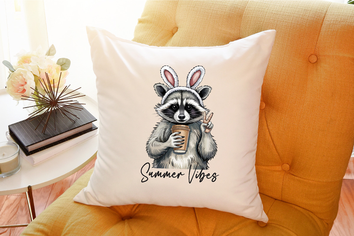 Funny Raccoon Iced Coffee ,Summer Vi, an Illustration by Sublimation Artist (Photo 6 of 6)