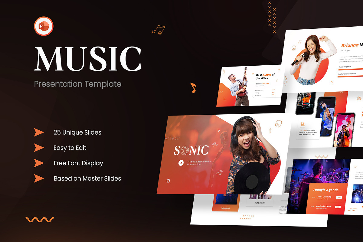 Music and Entertainment PowerPoint, a Presentation Template by Premast (Photo 1 of 3)