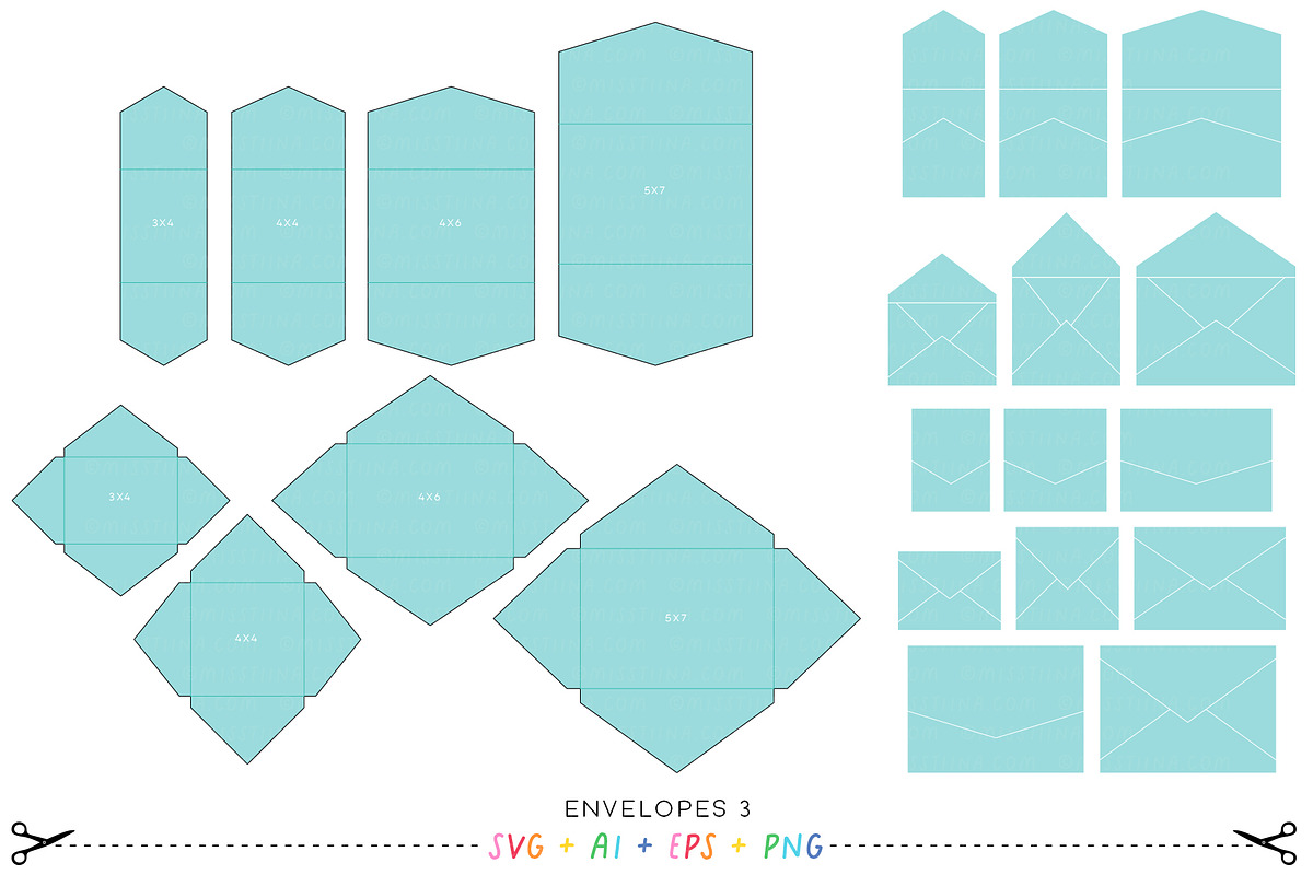 Envelopes Bundle SVG Cutting Files, an Invitation Template by Miss Tiina (Photo 4 of 11)