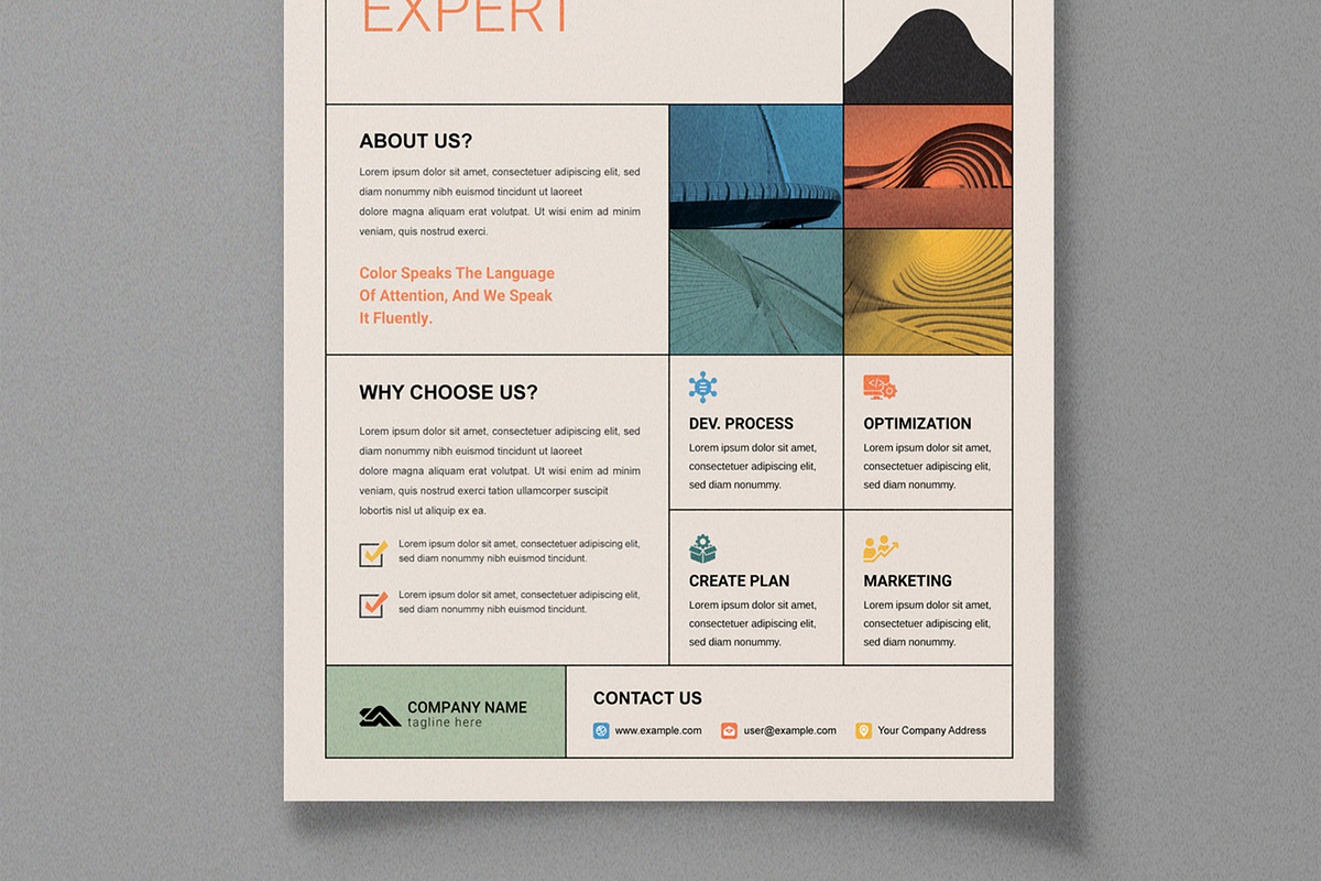 Business Flyer with Colorful Accents, a Flyer Template by MightyDesign (Photo 3 of 8)