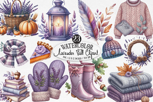 Lavender Fall Sublimation Clipart, an Illustration by Designking