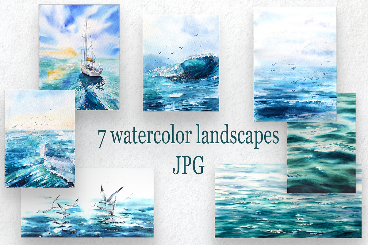 Watercolor sea ocean boat clipart, an Object Graphic by Lidia's watercolor world (Photo 5 of 5)
