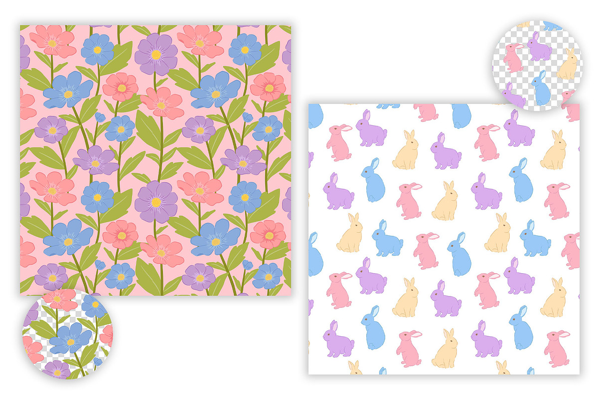 Pastel Spring Easter Bunny Pattern, a Pattern Graphic by CreativeChristiana (Photo 6 of 8)