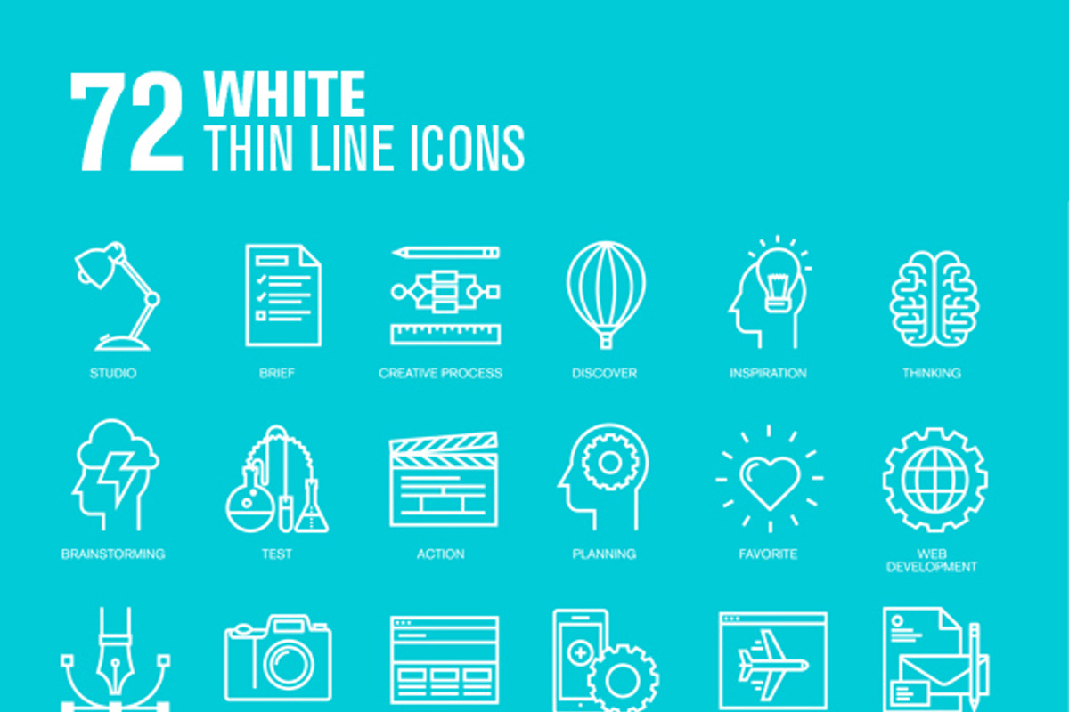 Thin Line Design & Development Icons preview 4