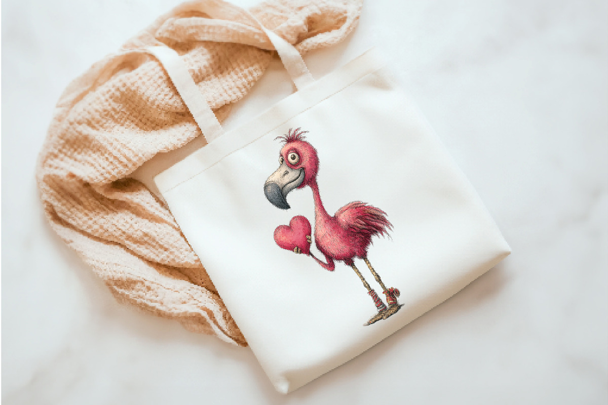 Whimsical Funny Valentines Flamingo, an Illustration by Watercolor design (Photo 5 of 8)
