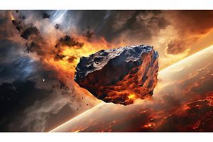 A massive meteor engulfed in flames, a Technology Photo by Igor Tichonow