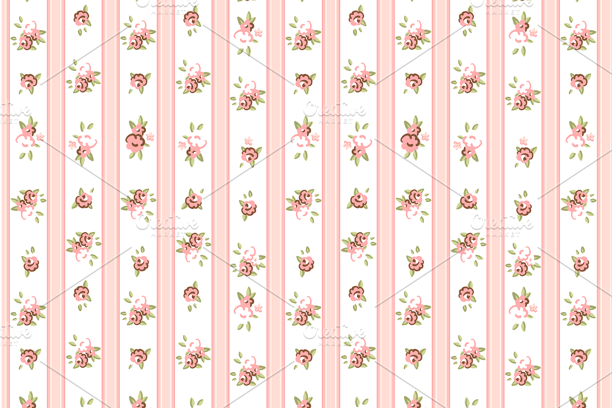 Shabby Chic Rose Digital Patterns preview 4