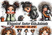 Easter Whimsical Girl & Animals PNG, an Illustration by one-touch (Thumbnail 1 of 11)