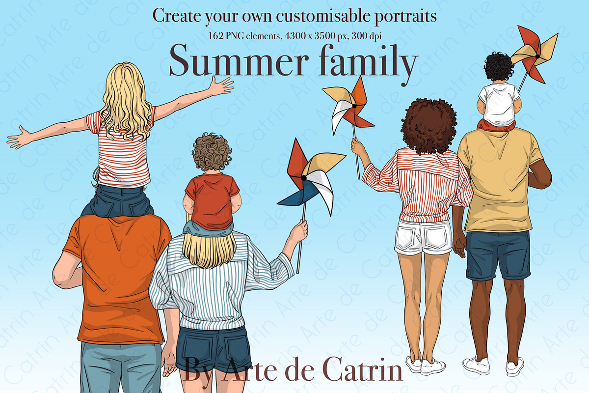 Summer Family Clipart, Beach Family, a Person Illustration by ArtedeCatrin (Photo 1 of 10)