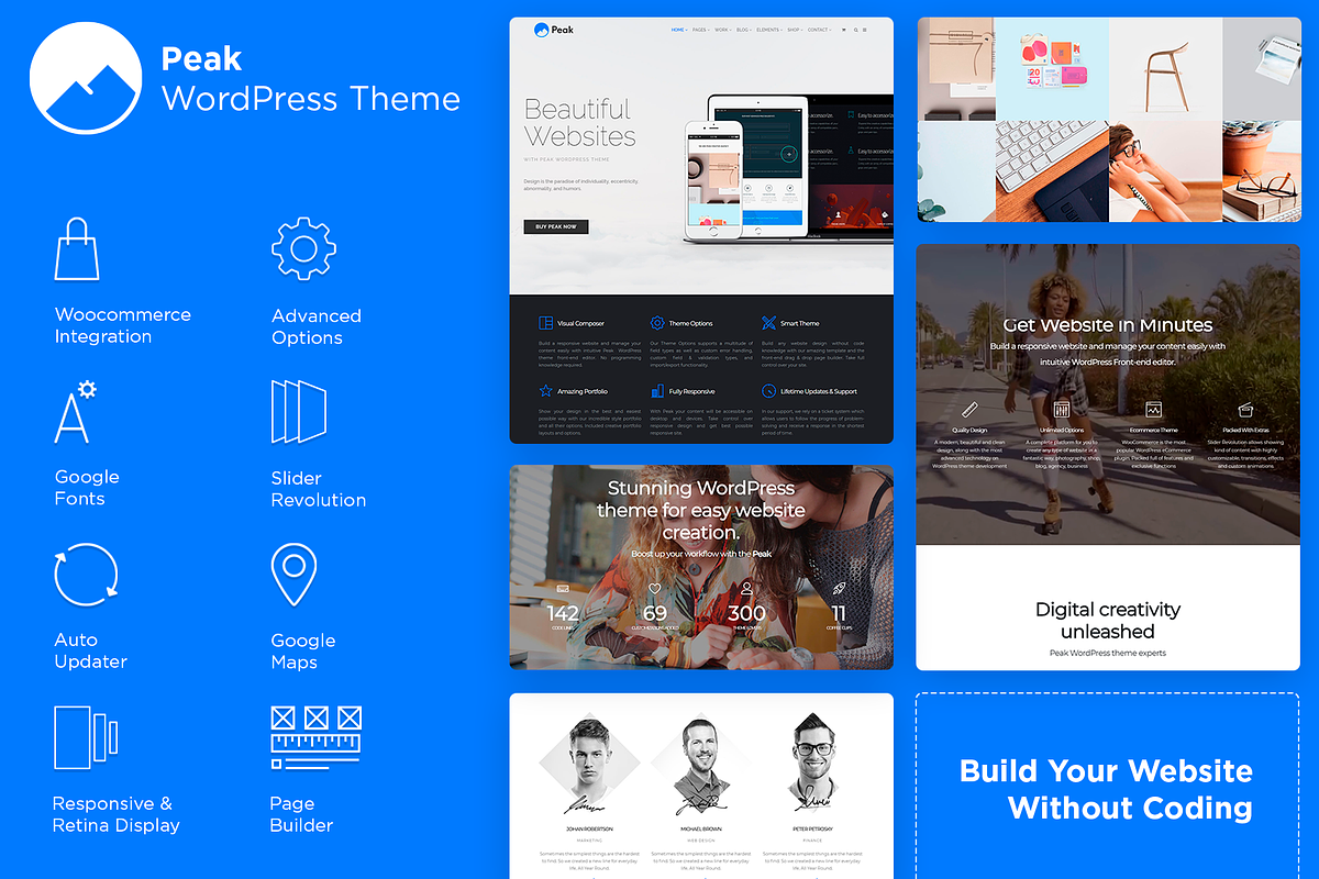 Peak Premium Agency WordPress Theme, a WordPress Template by Visualmodo (Photo 1 of 18)