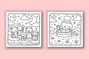 Dreamy Fuzzy Cute Coloring Pages, an Animal Illustration by Design Station (Thumbnail 2 of 4)