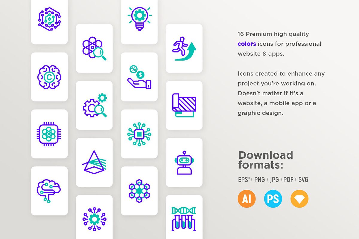 Deep Tech | 32 Icons Set, an Outline Icon by Marina Silence (Photo 10 of 17)