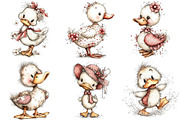 Whimsical Spring Duck Clipart, an Illustration by Designking (Thumbnail 2 of 5)