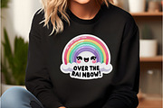 Funny,Over The Rainbow Sticker, an Illustration by DreamCafeArt (Thumbnail 2 of 7)