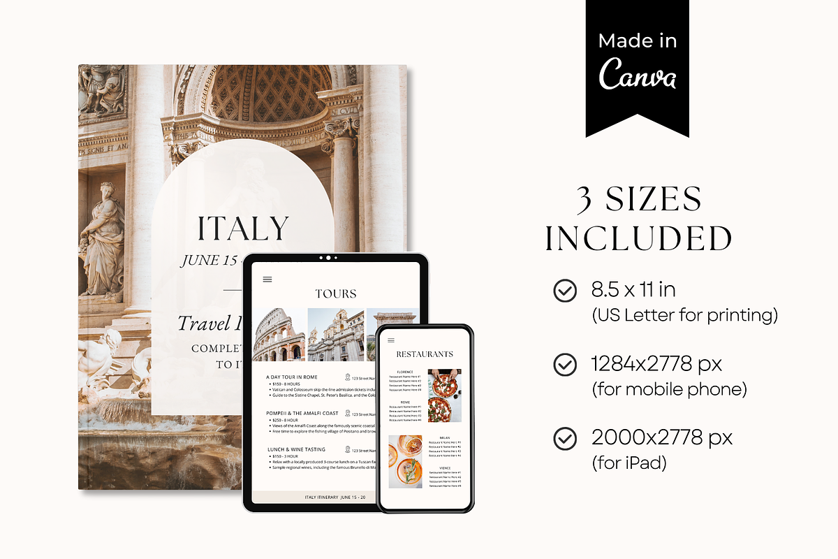 Digital Travel Itinerary Template, a Magazine Template by ShopRShop (Photo 6 of 11)