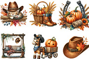 Watercolor Cowboy Autumn Clipart, an Illustration by Designking (Thumbnail 3 of 4)