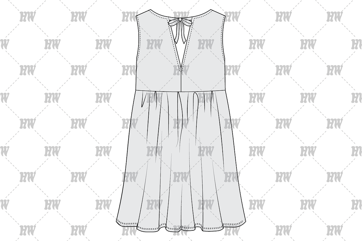 Low V Summer Dress Fashion Flat, a Shirt Mockup by haydenwentworth (Photo 3 of 3)