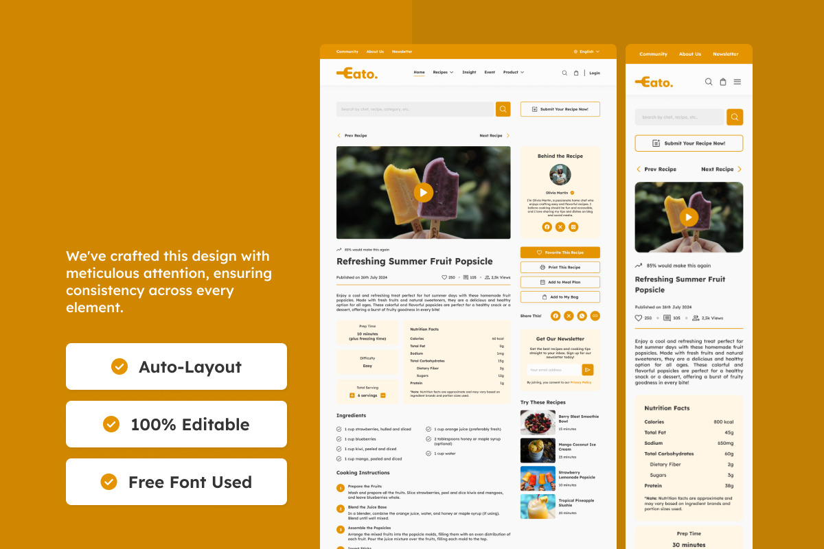 Eato - Food Recipe Landing Page V2, a Landing Page Template by twinstd (Photo 5 of 5)