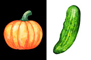 Watercolor set of vegetables, a Food Illustration by Color_Brush (Thumbnail 4 of 7)
