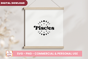 Pisces Zodiac Sign SVG Cut Files