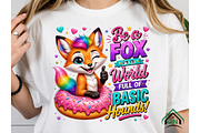Rainbow Fox Donut Cheer PNG, a Seasonal Illustration by Craft Nest (Thumbnail 4 of 5)