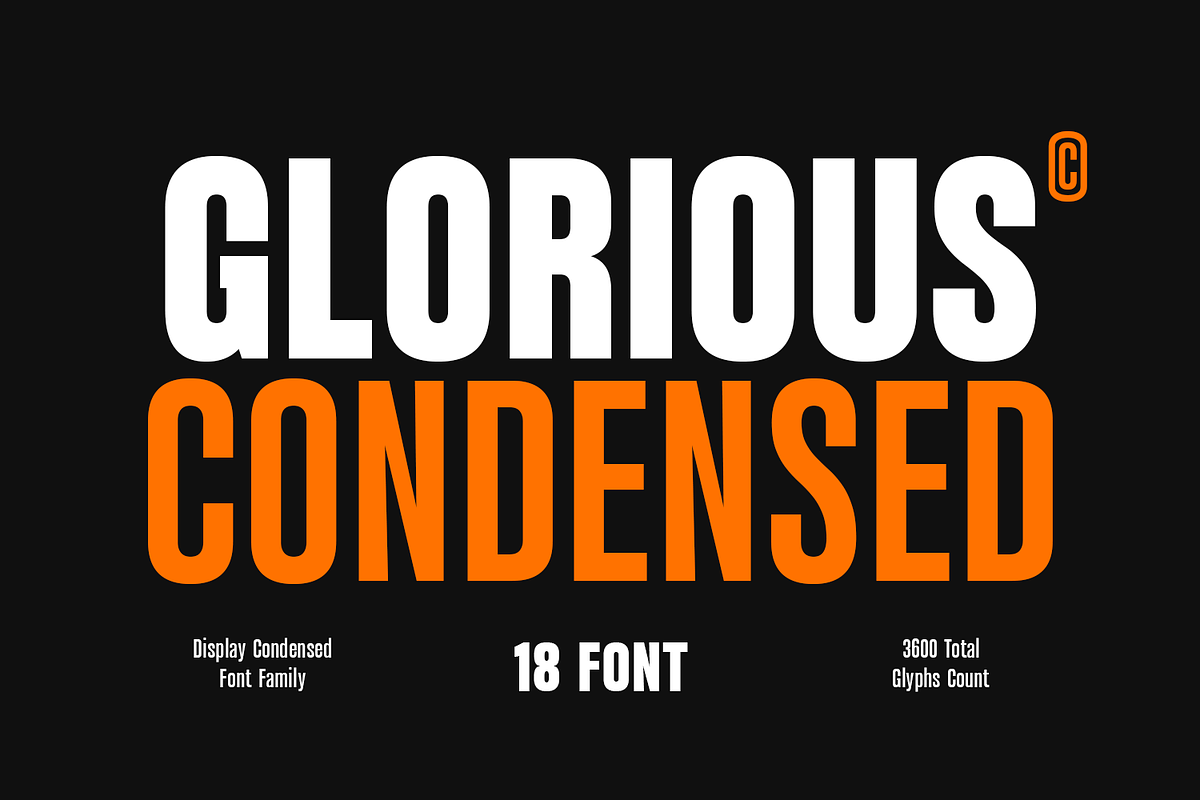 Glorious – Condensed Font Family, a Sans Serif Font by Umitype (Photo 9 of 9)