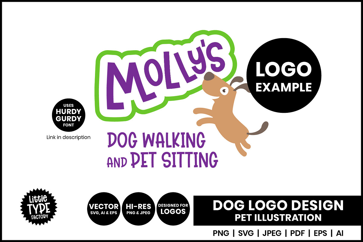 Jumping Dog Logo PNG Illustration, an Animal Illustration by Little Type Factory (Photo 2 of 5)