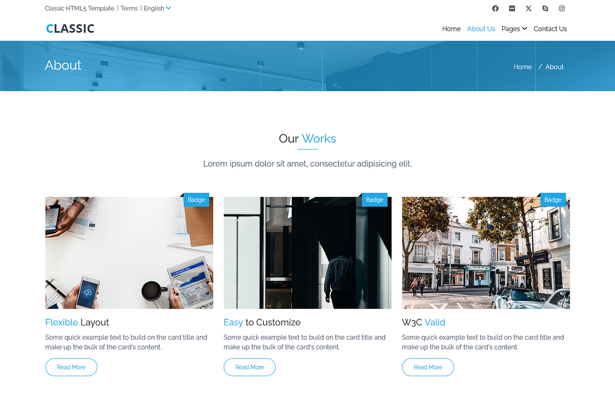 Classic - Minimal HTML5 Template, a HTML Template by ColorsThemes (Photo 3 of 3)