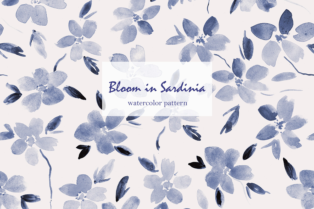 Bloom in Sardinia - pattern, a Pattern Graphic by Katerina Tova (Photo 1 of 9)