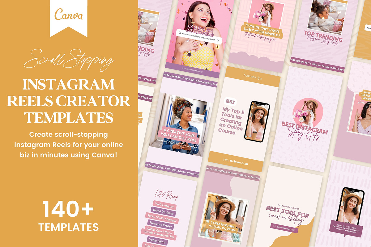 Instagram Reels Video Bundle Canva, a Social Media Template by Fallon Gerst (Photo 1 of 16)