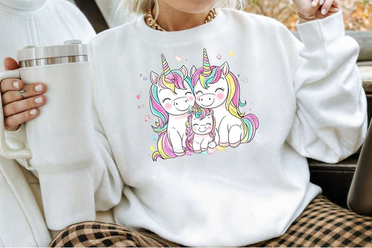Cute Rainbow Unicorns Clipart, an Illustration by Sublimation Artist (Photo 4 of 6)