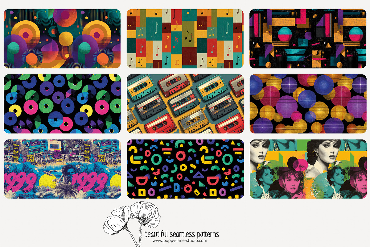 70 retro music seamless pattern, a Pattern Graphic by Poppy Lane Studio (Photo 7 of 10)