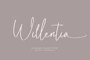 Willentia - Elegant Script Font, a Script Font by NTC Graphic (Thumbnail 1 of 9)