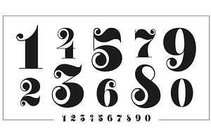 Vintage numbers from 0 to 9, a Decorative Illustration by Buch&Bee