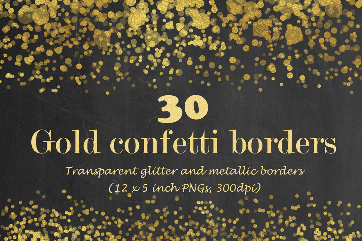 Gold confetti borders, a Pattern Graphic by Paper Farms (Photo 1 of 5)