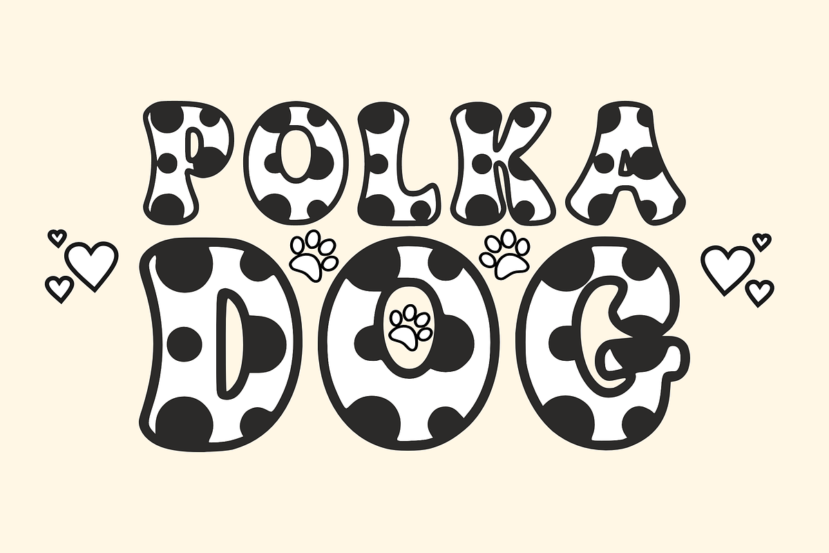 Polka Dog - Display Font, a Font by KiddoGlyphs Studio (Photo 1 of 3)