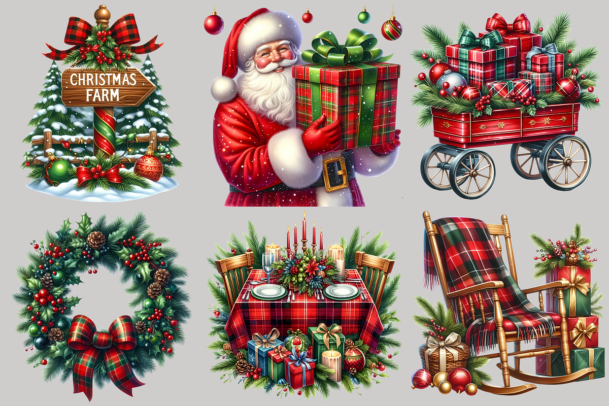 Traditional Christmas clipart, a Seasonal Illustration by AnetArtStore (Photo 3 of 10)